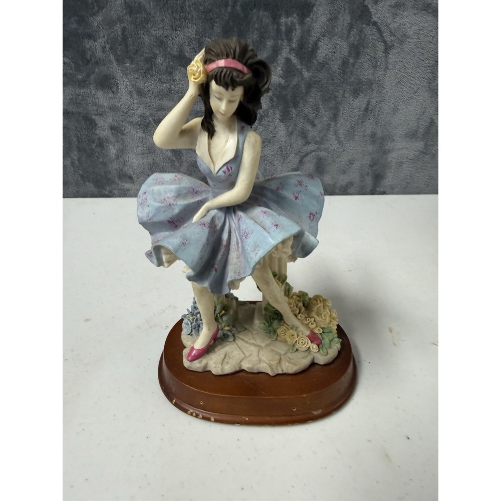 Vintage La Verona Collection Lady Dancing Figurine Purple Dress Pink Heels